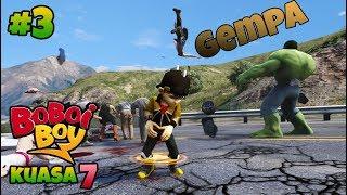 GTA 5 MOD BOBOIBOY KUASA 7 GEMPA DAN HULK BASMI ZOMBIE