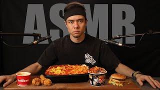 Competitive Eater trys ASMR Fire Noodles Fried Chicken Pork Rinds ect..