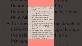 Ibps po salary  2021  what is bank po salary  #shorts #youtube #education #ibps