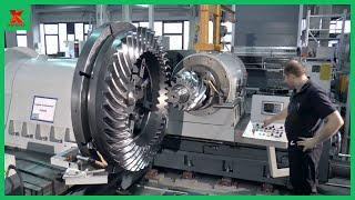 The Worlds Largest Bevel Gear CNC Machine- Modern Gear Production Line. Steel Wheel Manufacturing