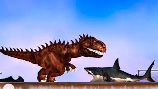 Miami REX РАЗБУШЕВАЛСЯ тиранозавр РЕКС против МЕГАЛОДОНА в Маями прохождение игры на андроид 1-6