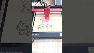 Use AtomStack A24 PRO laser engraving machine to engrave my favorite Pokémon on a wooden board