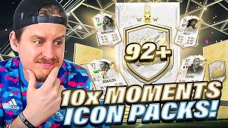 I opened 10x 92+ ICON MOMENTS PACKS and THIS happened FIFA 22 Ultimate Team
