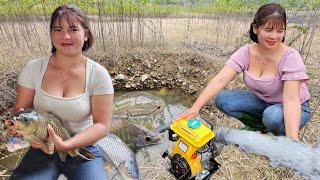 FULL VIDEO girl stops fish hand-catching fish contest buys water suction motor.