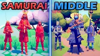 MIDDLE AGE TEAM vs SAMURAI TEAM - Totally Accurate Battle Simulator  TABS