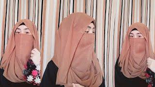 One minute Niqab tutorial  Instant Hijab Tutorial  Full Coverage Niqab style