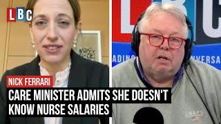 Care minister admits she doesnt know nurse salaries despite drive for new staff  LBC