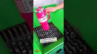 Fake Stanley Cup in Shredding Machine   Will it resist ?  #satisfying #shreddermachine