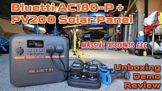 Bluetti AC180-P power station and 200W Solar panel demo and review. Best Power Station 2024