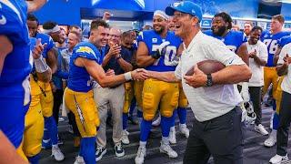 Jim Harbaugh Locker Room Victory Speech vs Raiders  LA Chargers