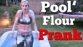 POOL FLOUR PRANK - Top Husband Vs Wife Pranks