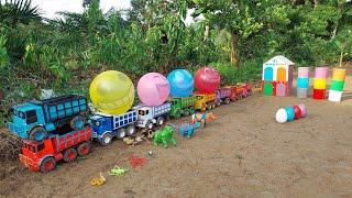 WOW KEREN..TRUK  OLENG ANGKUT SAPI BEBEK ANGSA KUCING LUCU IKAN KODOK BUNGLON KELINCI GORILADINOSAUR