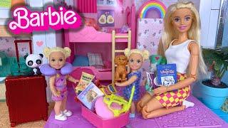 Barbie & Ken Doll Family Packing for Summer Camp Story