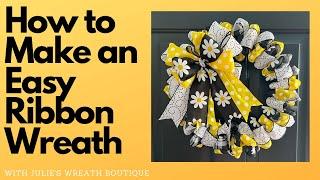 How to Make a Ribbon Wreath    How to Make a Summer Wreath  Easy DIY Ribbon Wreath  Crafting