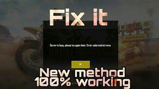 pubg mobile server busy error code restrict area  100 % fix without vpn Enjoy Pubg Global Again 