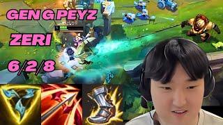 GEN G PEYZ PLAYS ZERI VS APHELIOS ADC KR GRANDMASTER PATCH 13.10 League of Legends Full Gameplay