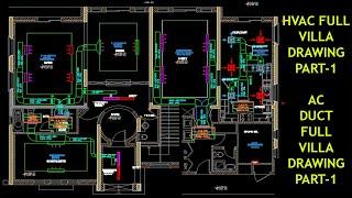 AutoCAD Tutorial HVAC Drawing Villa  In Dubai  AutoCAD HVAC  How to Make Duct Drawing Part-1