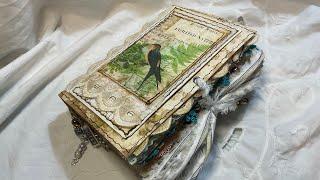 CHUNKY JUNK JOURNAL flip through- Vintage Bird Themed...Handmade