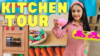 MY KITCHEN TOUR Mini House Kitchen  Cooking Game in Hindi #cookinggame #kitchenset #pretendplay