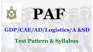 PAF Test Pattern & Syllabus  PAF Initial Test Preparation 2024