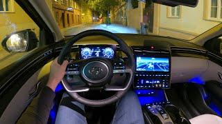 Hyundai Tucson 2023 - NIGHT POV test drive PURE DRIVING ambient lights digital cockpit