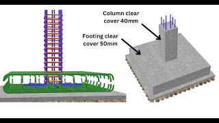 Isolated Footing Reinforcement  Foundation Design Concept  3D Footing #3danimation