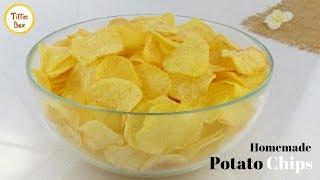 Homemade Crispy Potato Chips by Tiffin Box for kids  Quick and Easy Aloo Chips Recipe  Wafers