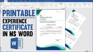 How to Make Experience Certificate in Microsoft Word 2022  Experience Letter in Ms Word