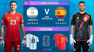 DLS 24  Argentina Vs Spain  World Cup  Dream League Soccer 2024 Gameplay...