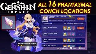 Genshin Impact - All 16 Phantasmal Conch Location Guide Event Resonating Visions Day 3