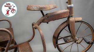 Epic Vintage Tricycle Restoration Reviving the Most Extremely Rusty Tandem Trike 