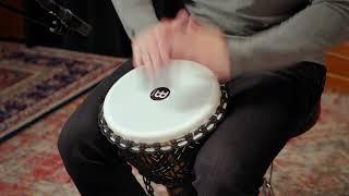 Meinl Percussion 10 Rope Tuned Travel Djembe Synthetic Head Pat. Kanga Sarong PADJ6-M-F