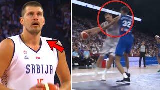 Nikola Jokic Bullying Victor Wembanyama During Serbia vs. France Exhibition Game For Olympics