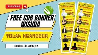 FREE FILE CDR Standing Banner WisudaSidang Lucu & Kreatif Tolak Nganggur