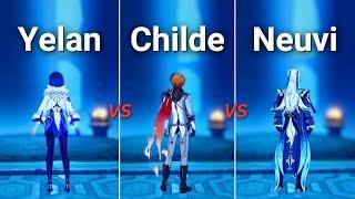 Who is BEST Solo F2P HYDRO DPS ? Childe vs Neuvi vs Yelan  Genshin Impact 