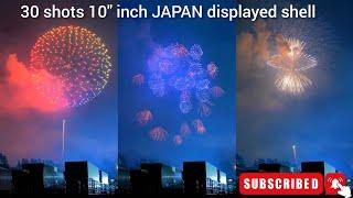 30 shots 10inch JAPAN COLOURFUL display shell 日本10寸30发特效牡丹领结环魔球系列礼花弹盛宴）