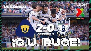 Resumen y goles  Pumas 2-0 Pachuca  Liga Mx -AP2024 - J4  TUDN