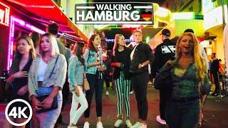 4K Hamburg Germany Night Life Walk Tour in 2020 - Summer St. Pauli Reeperbahn