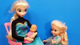 Baby at home  Elsa & Anna toddlers - someone is jealous - sleeping - joy