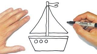 How to draw a Sailing Boat Step by Step  Easy drawings