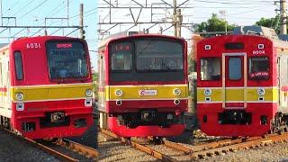 Nonton Kereta Api KRL Commuter Line di Stasiun Depok ada JR 205 TM 6000 Tokyu 8000