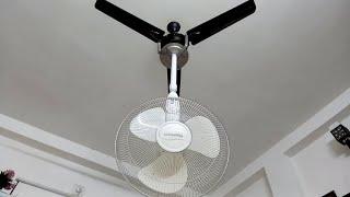 Ceiling fan experiment with stand fan the hanging ️ Crompton high speed & Amazon basics fan