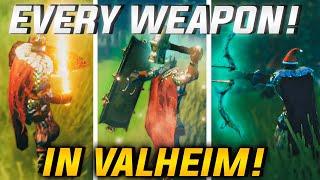 Valheim - EVERY Weapon & How To Get Them  Weapon Showcase Fire SwordKnight Shield