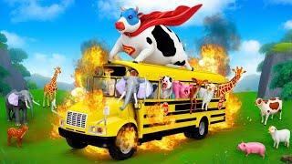 Super Cow’s Epic Rescue Saving the Animal School Bus  Action-Packed Adventure Rescue Missions