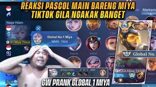 REAKSI PASCOL MAIN BARENG MIYA TIKTOK ASLI NGAKAK BANGET  TOP GLOBAL 1 MIYA - MLBB