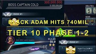 ROK BLACK ADAM DOES 740 MIL PHASE 1 to 2  Tier 10 League Raids  Injustice 2 Mobile