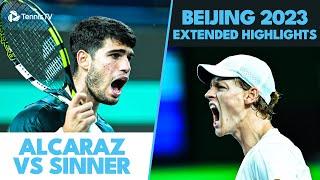 INCREDIBLE Carlos Alcaraz vs Jannik Sinner Shotmaking  Beijing 2023 Extended Highlights