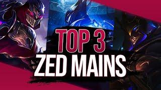 TOP 3 ZED MAINS MONTAGE  Best of ZED99 AIYE LACERATION