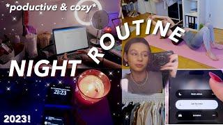 meine abendroutine  produktive & cozy night routine  sport lernen & selfcare ‍️