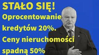 Oprocentowanie kredytów 21%  Ceny mieszkań i domów spadną na totalne dno